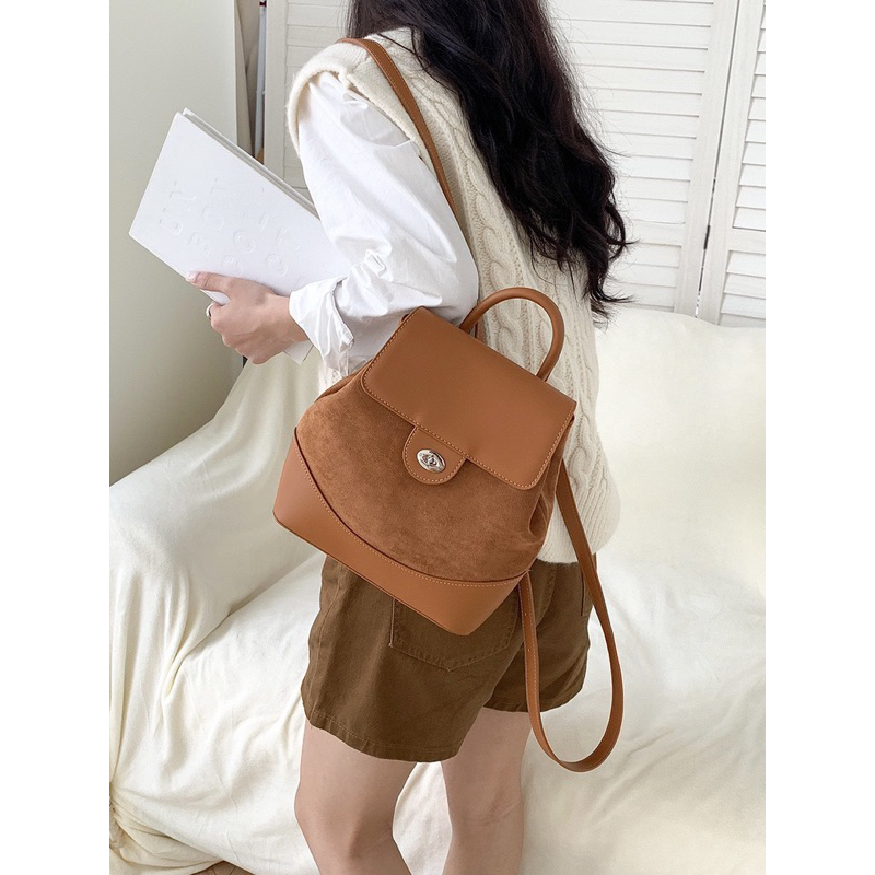 Balo da lộn nắp da