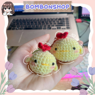 Móc khóa gà bông bằng len, móc khóa handmade by BomBONSHOP