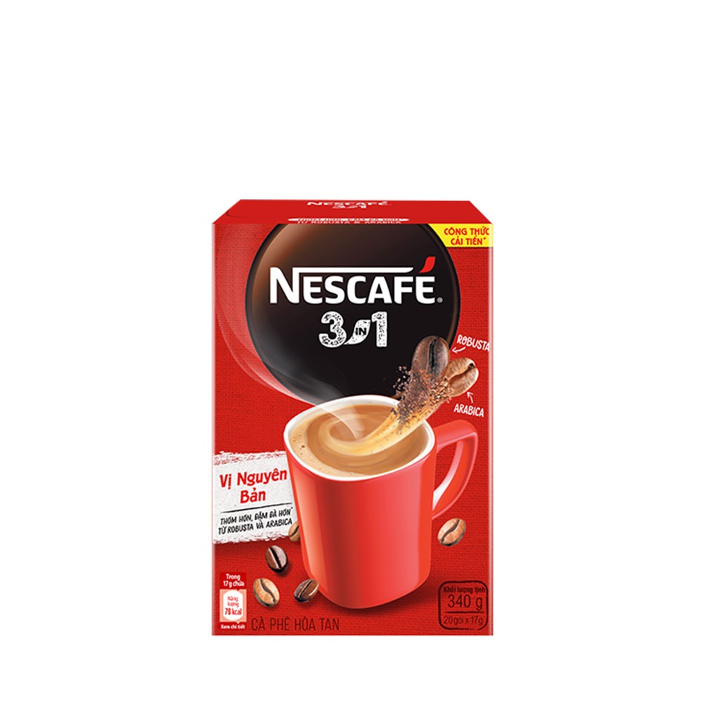 Cà phê hòa tan Nescafé 3in1 vị nguyên bản - công thức cải tiến