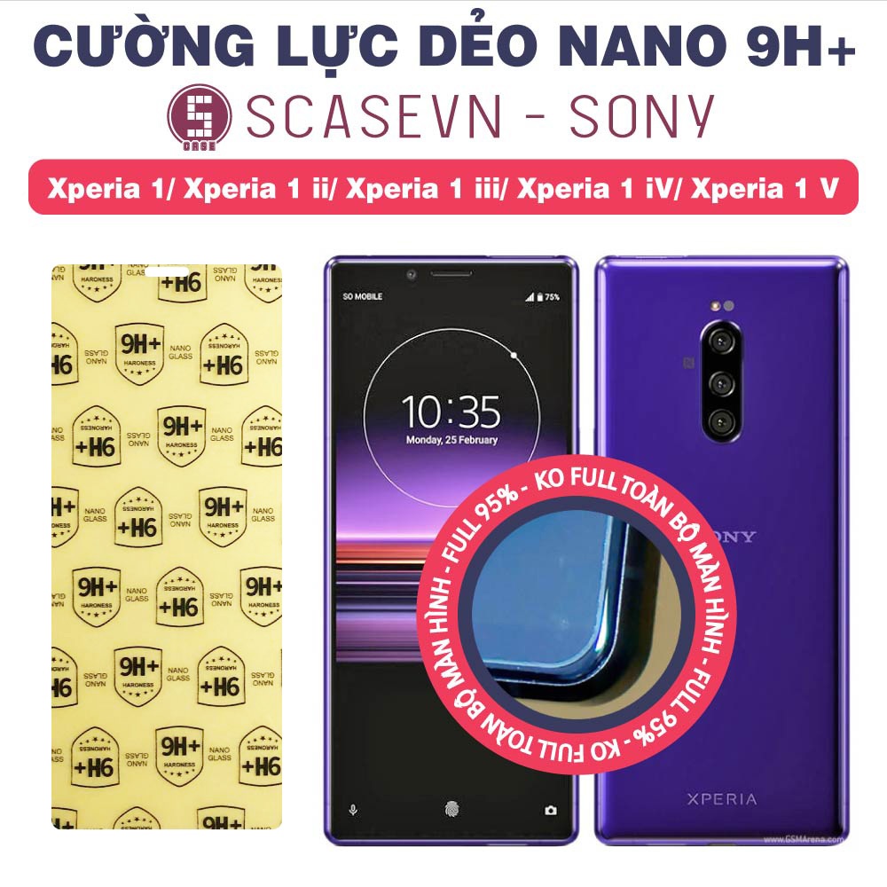 Cường Lực Dẻo Nano Trong Suốt Sony Xperia 1/ Xperia 1 ii/ Xperia 1 iii/ Xperia 1 IV/ Xperia 1 V/ Mar
