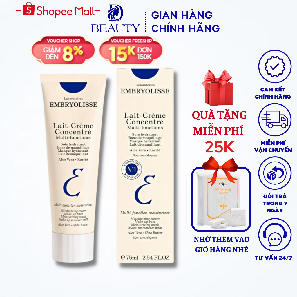 Kem Dưỡng Ẩm Siêu Phục Hồi Embryolisse Lait Creme Concentre 30ml - 75ml Của Pháp Chính Hãng