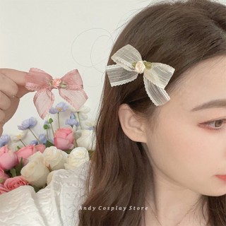 [CÓ SẴN] Kẹp tóc nơ đính hoa tiểu thư
