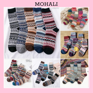 Tất cổ cao nam nữ vớ thổ cẩm cao vintage SET 5 ĐÔI giữ ấm chân thời trang hàn quốc đẹp giá rẻ MRSOCKS