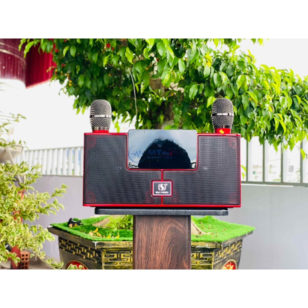 Loa Di Động Karaoke 2 Micro Hát Karaoke YS208 Bass Trầm Cực Chuẩn Công Suất 35W