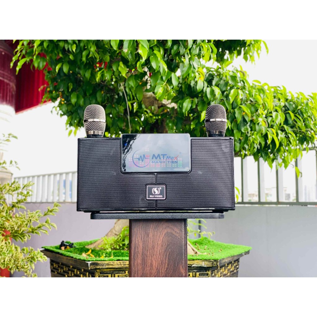 Loa Di Động Karaoke 2 Micro Hát Karaoke YS208 Bass Trầm Cực Chuẩn Công Suất 35W