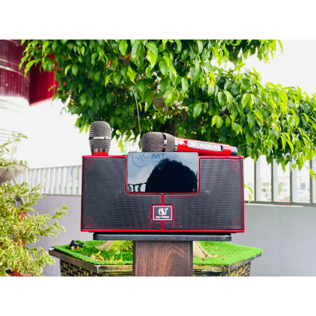 Loa Di Động Karaoke 2 Micro Hát Karaoke YS208 Bass Trầm Cực Chuẩn Công Suất 35W