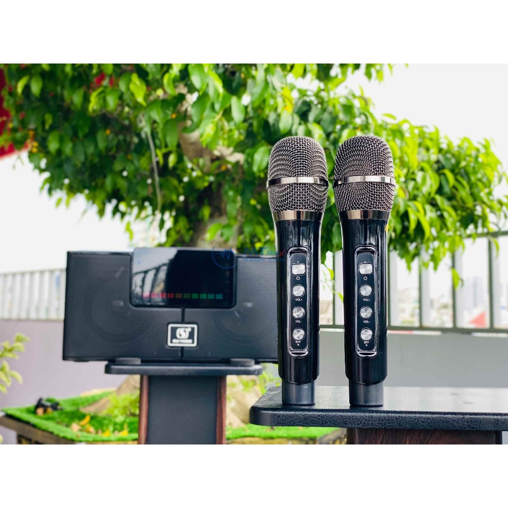 Loa Di Động Karaoke 2 Micro Hát Karaoke YS208 Bass Trầm Cực Chuẩn Công Suất 35W