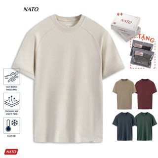 Áo Thun Nam NATO® "Alan - 280Gsm" Embroider/Raplan Áo Phông Trơn Tay Phối Cotton Đẹp Cổ Tròn Cao Cấp
