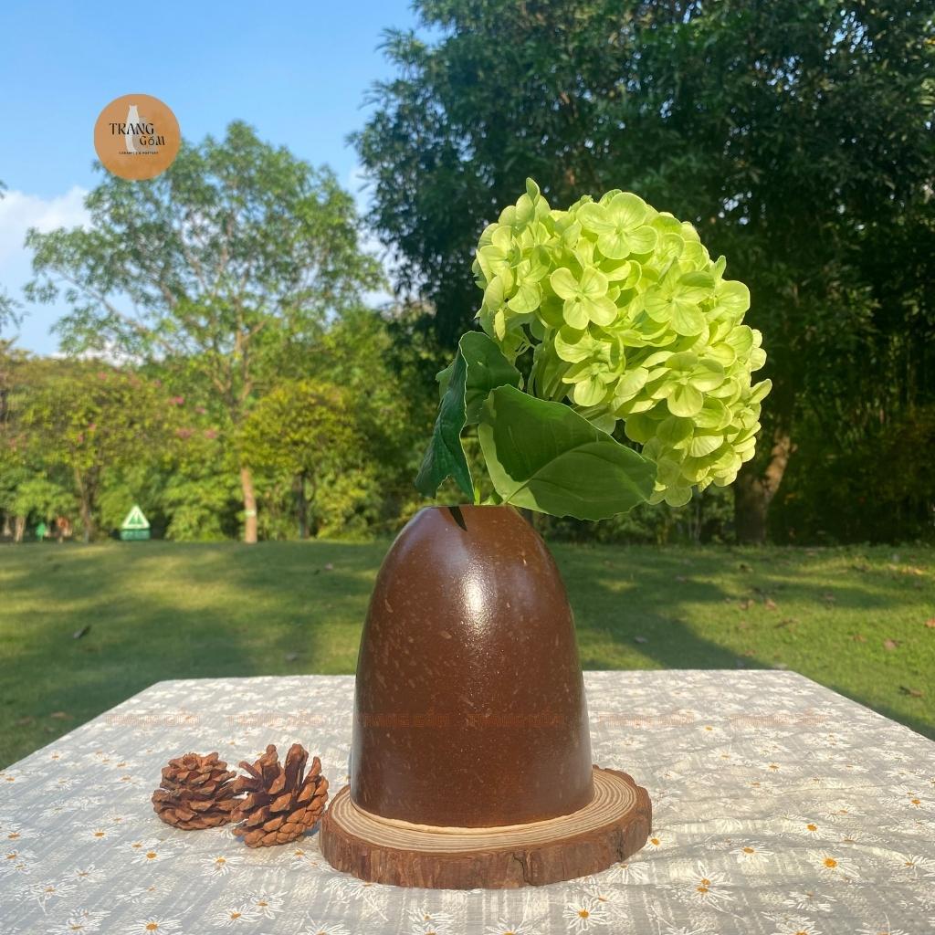 Bình hoa, lọ hoa gốm Bát Tràng dáng chuông mini cắm hoa, decor cực đẹp - Trang Gốm TG108