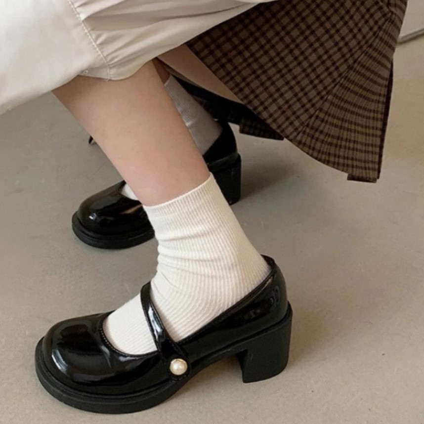 GIÀY CAO GÓT BBC62 GÓT DÀY, MÀU ĐEN,TRẮNG 6P THOẢI MÁI THỜI TRANG THANH LỊCH CHO NỮ