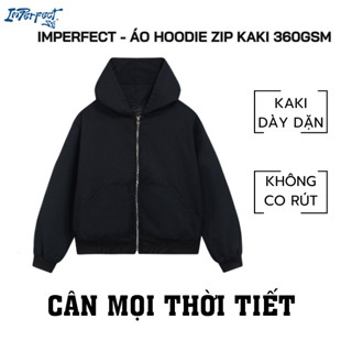 Áo hoodie zip chất vải kaki dầy dặn, không phai, không co phù hợp mọi thời tiết - Imperfect