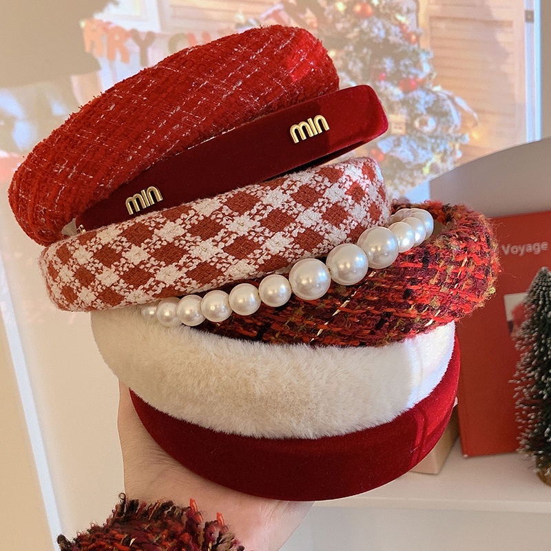 Cài Tóc Bờm Tóc Tone Đỏ Đón Noel Tết Cực Xinh