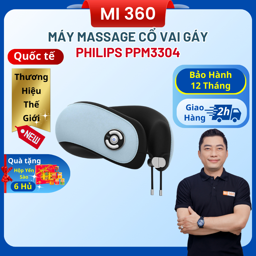 Máy Massage Cổ Vai Gáy PHILIPS PPM3304 - Hàng Chính Hãng - Bảo Hành 12 Tháng