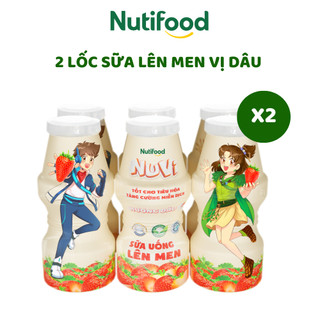 QUÀ TẶNG KHÔNG BÁN - COMBO 2 LỐC SỮA CHUA UỐNG LÊN MEN VỊ DÂU 100ML