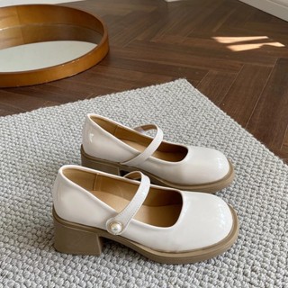 Giày búp bê nữ tăng chiêu cao da bóng lolita mã GRP7 cao 3P