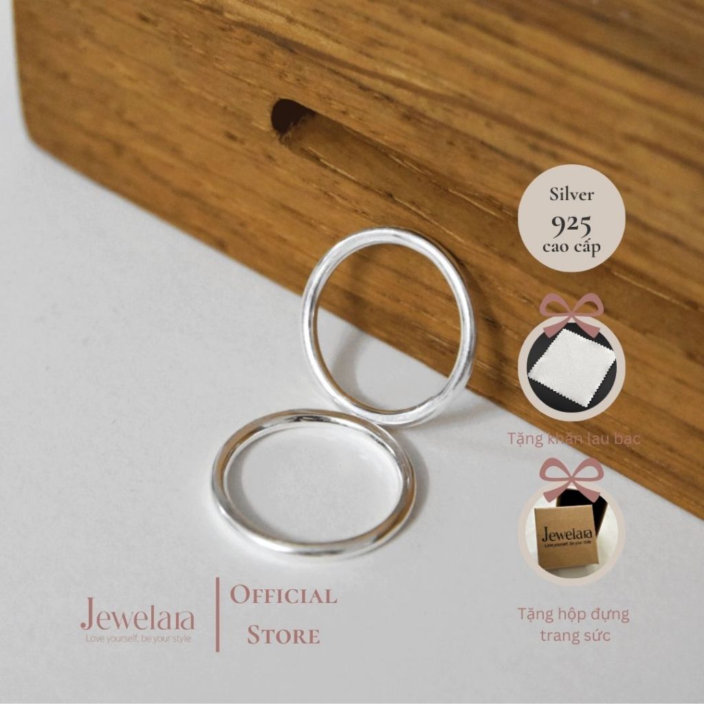 Nhẫn Bạc 925 Jewelara Tròn Trơn 2mm
