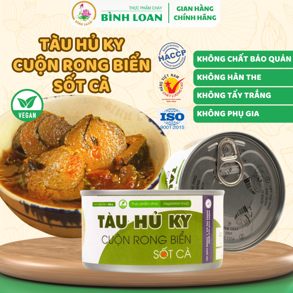 Tàu Hủ Ky Cuộn Rong Biển Sốt Cà - Váng Đậu, Phù Trúc, Ăn Liền - Giàu Dinh Dưỡng - Thực Phẩm Chay Bình Loan - 200g