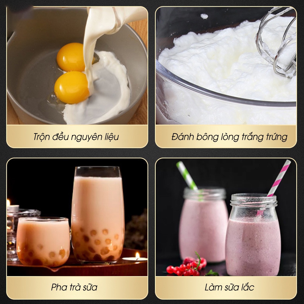 Máy đánh trứng cầm tay sử dụng pin, Máy tạo bọt cà phê cầm tay mini - Nhựa ABS, inox 304 cao cấp