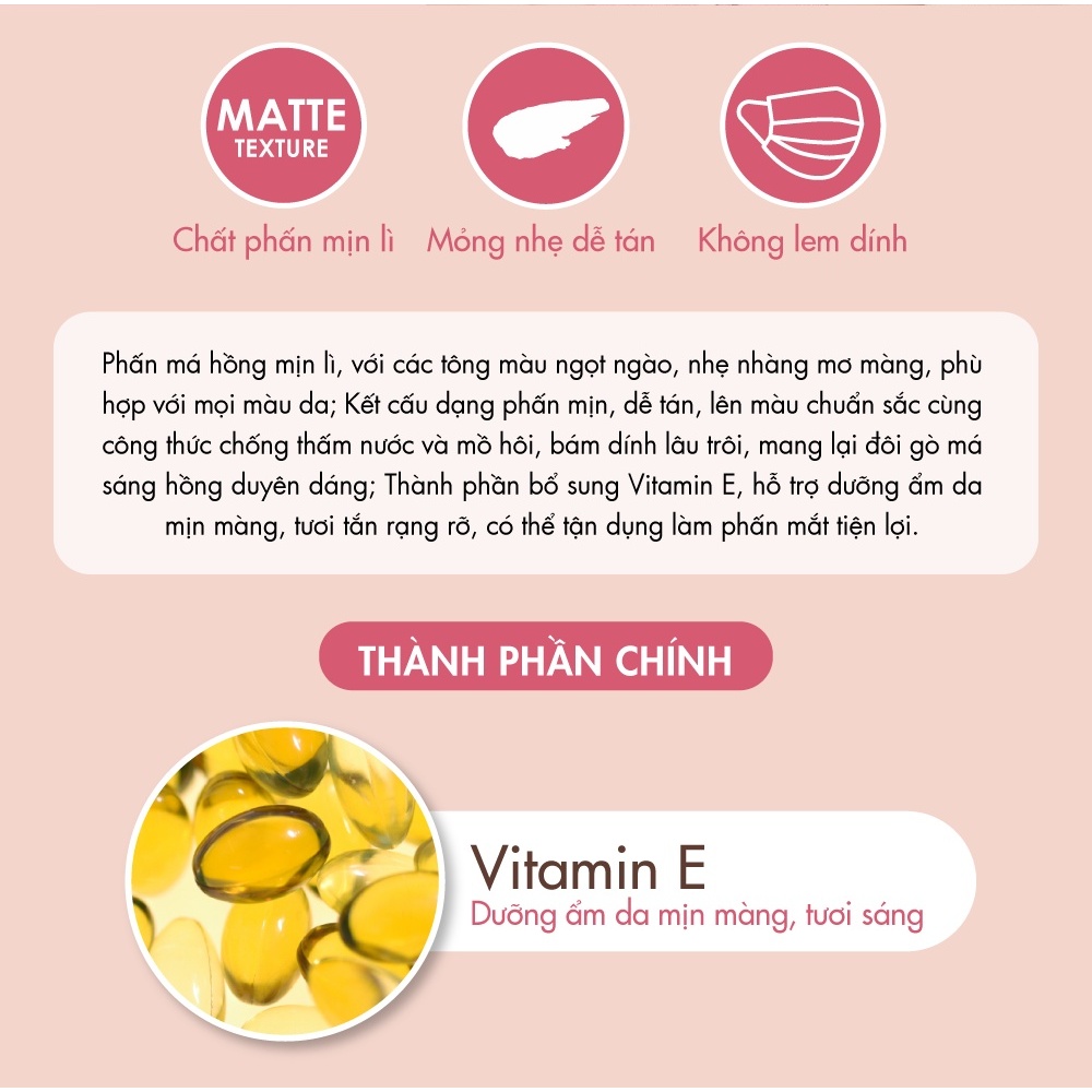 Phấn Má Hồng Baby Bright Mood Matte Blusher 4.5g Mịn Lì Tự Nhiên