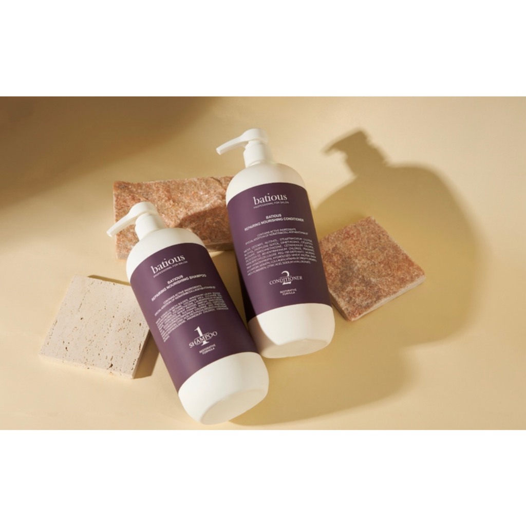Dầu gội xả phục hồi hư tổn đa tầng tái tạo nang tóc Batious Repairing Nourishing tím 960ML