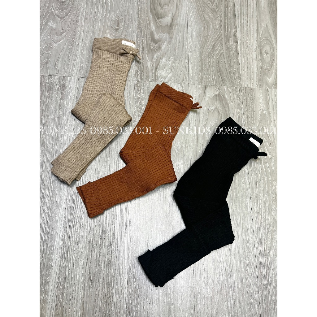 Quần legging len tăm bé gái gập gấu