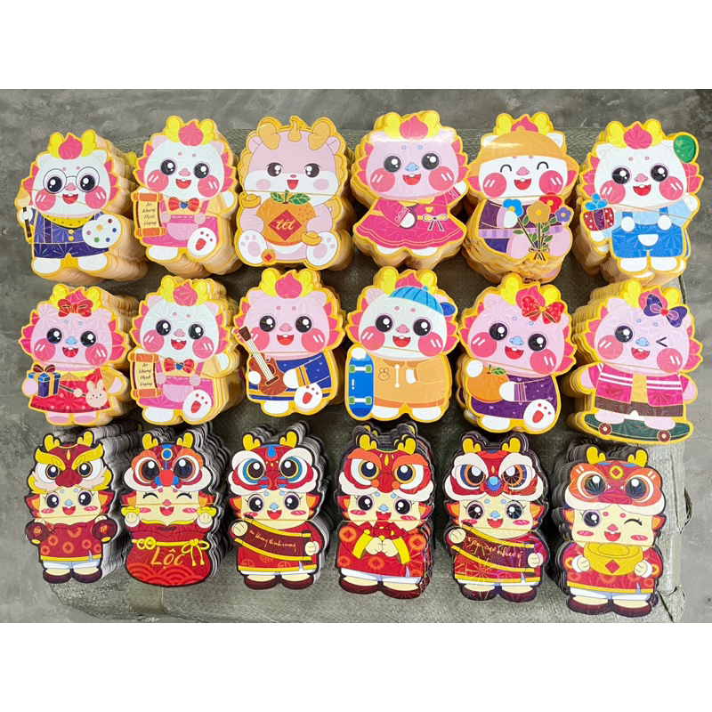 Bao Lì Xì Chipi Hoạt Hình Tết Giáp Thìn Năm 2024, Combo 100c Lì xì Hoạt Hình Phản Quang Kim Cương Tết Nguyên Đán