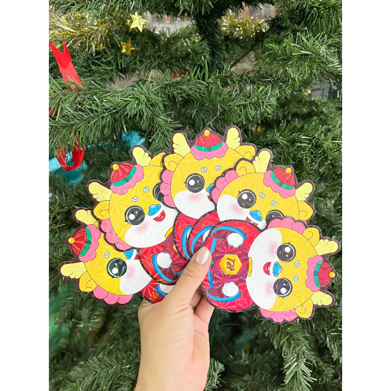 Bao Lì Xì Chipi Hoạt Hình Tết Giáp Thìn Năm 2024, Combo 100c Lì xì Hoạt Hình Phản Quang Kim Cương Tết Nguyên Đán