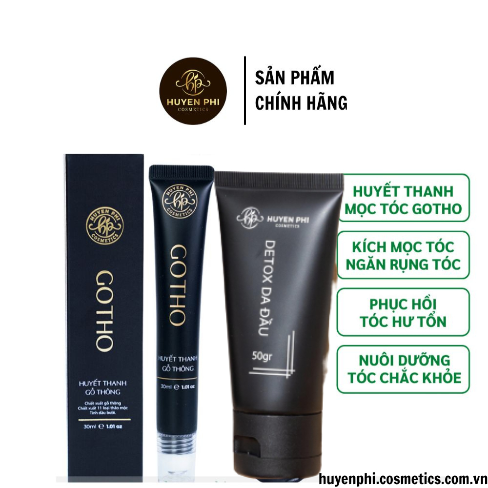 Lăn mọc tóc Gotho huyết thanh gỗ thông Huyền Phi kích mọc tóc ngăn gãy rụng 30ml