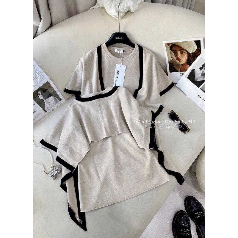 Áo len quàng khăn