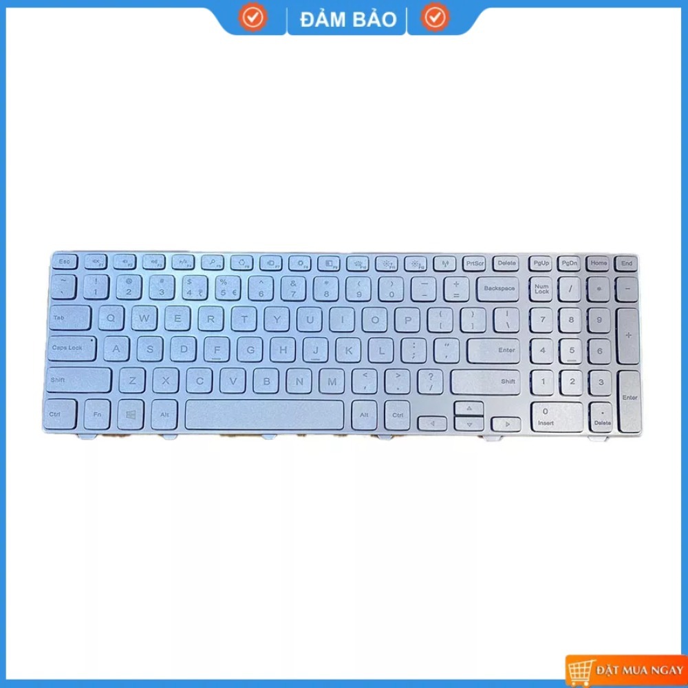 Bàn Phím Laptop Dell Inspiron 15 7000 7537 Bạc Zin Có Đèn Led Mới 100%