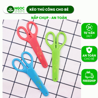 Kéo thủ công cho bé an toàn có nắp đậy