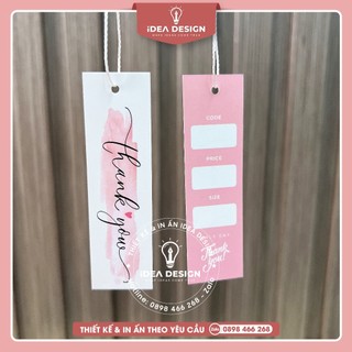  Tag quần áo Màu Hồng Cam siêu đẹp - 2.6x9cm - Thẻ bài quần áo màu hồng cam dễ thương - Đục lỗ sẳn