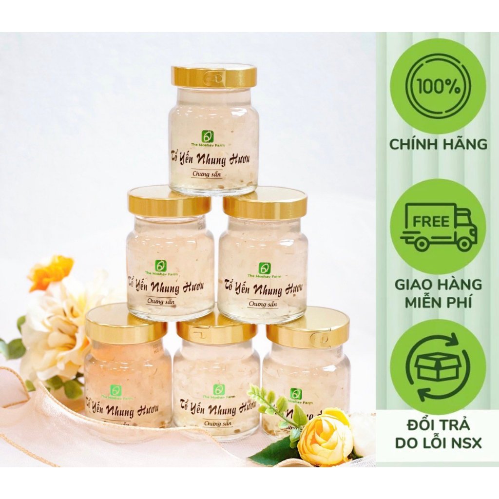 Tổ yến Nhung hươu chưng sẵn Anbinest The Moshav Farm Thùng 12 lock/72 hũ - Nông Phẩm Sạch