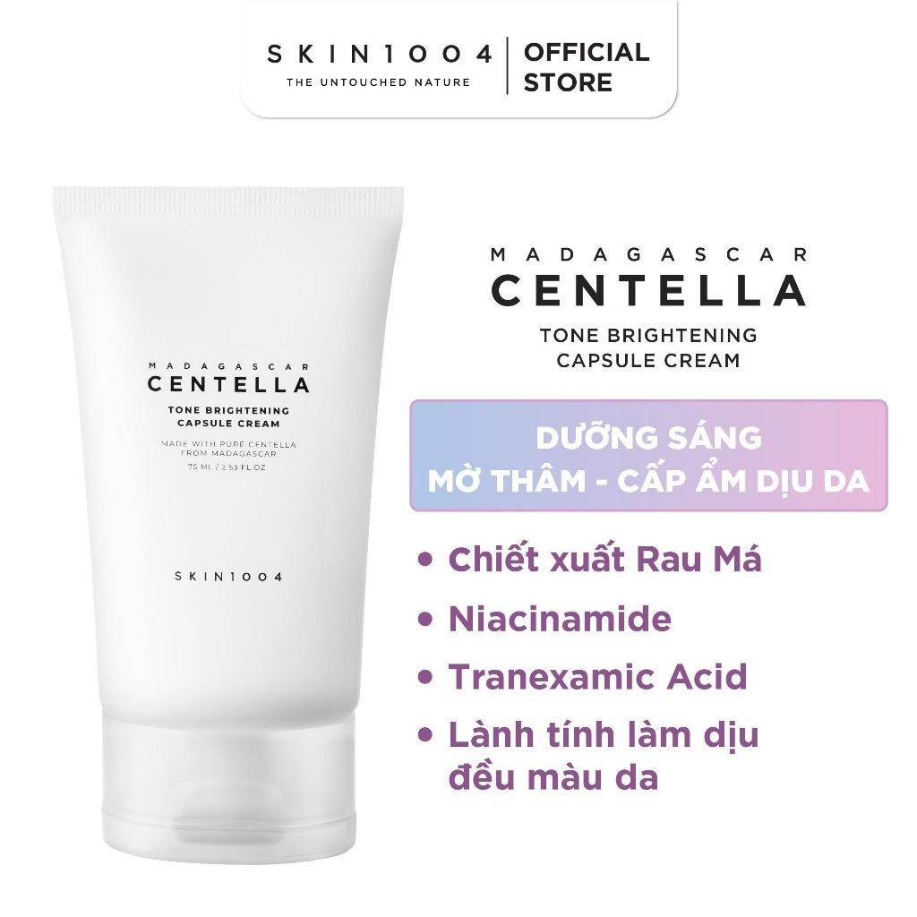 Bộ đôi Skin1004 Madagascar Centella Tone Brightening Tinh chất 100ML + Kem dưỡng  75ML