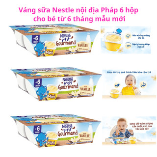 Váng sữa Nestle nội địa Pháp 6 hộp cho bé từ 6 tháng mẫu mới