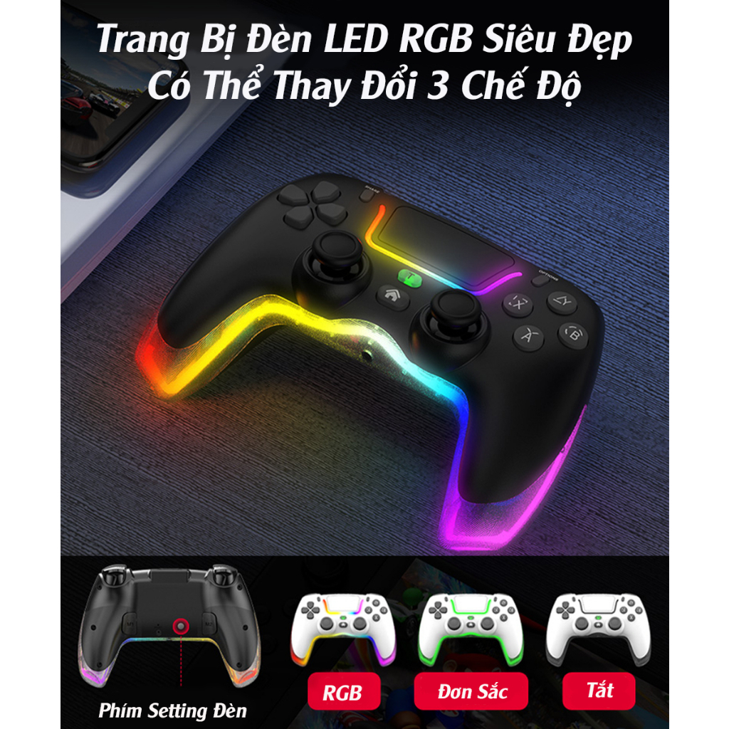 Tay cầm chơi game P4 Plus, Tay cầm chơi game fifa online 4 không dây và có dây, tương thích pc, laptop, điện thoại...