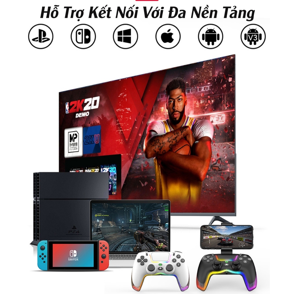 Tay cầm chơi game P4 Plus, Tay cầm chơi game fifa online 4 không dây và có dây, tương thích pc, laptop, điện thoại...
