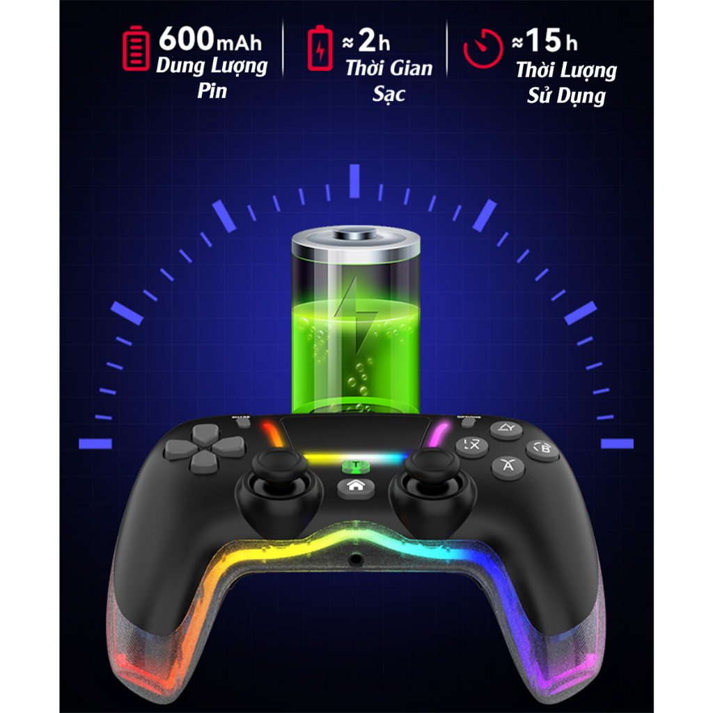 Tay cầm chơi game P4 Plus, Tay cầm chơi game fifa online 4 không dây và có dây, tương thích pc, laptop, điện thoại...