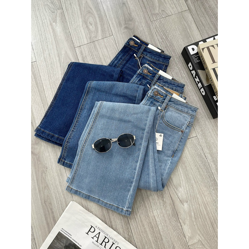 Quần Jeans Ống Loe Dài Lưng Cao ZR Chuẩn Xịn