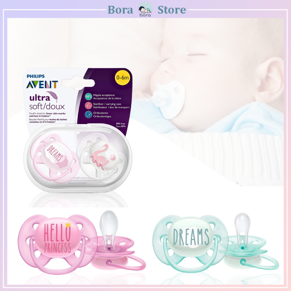 Ti giả Avent Ultra Soft hỗ trợ chỉnh nha đầu dẹt chính hãng