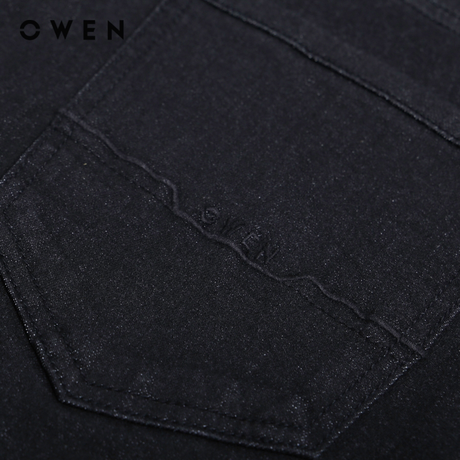 OWEN - Quần jeans Slim Fit màu Đen chất liệu CVC Spandex - QJS231880