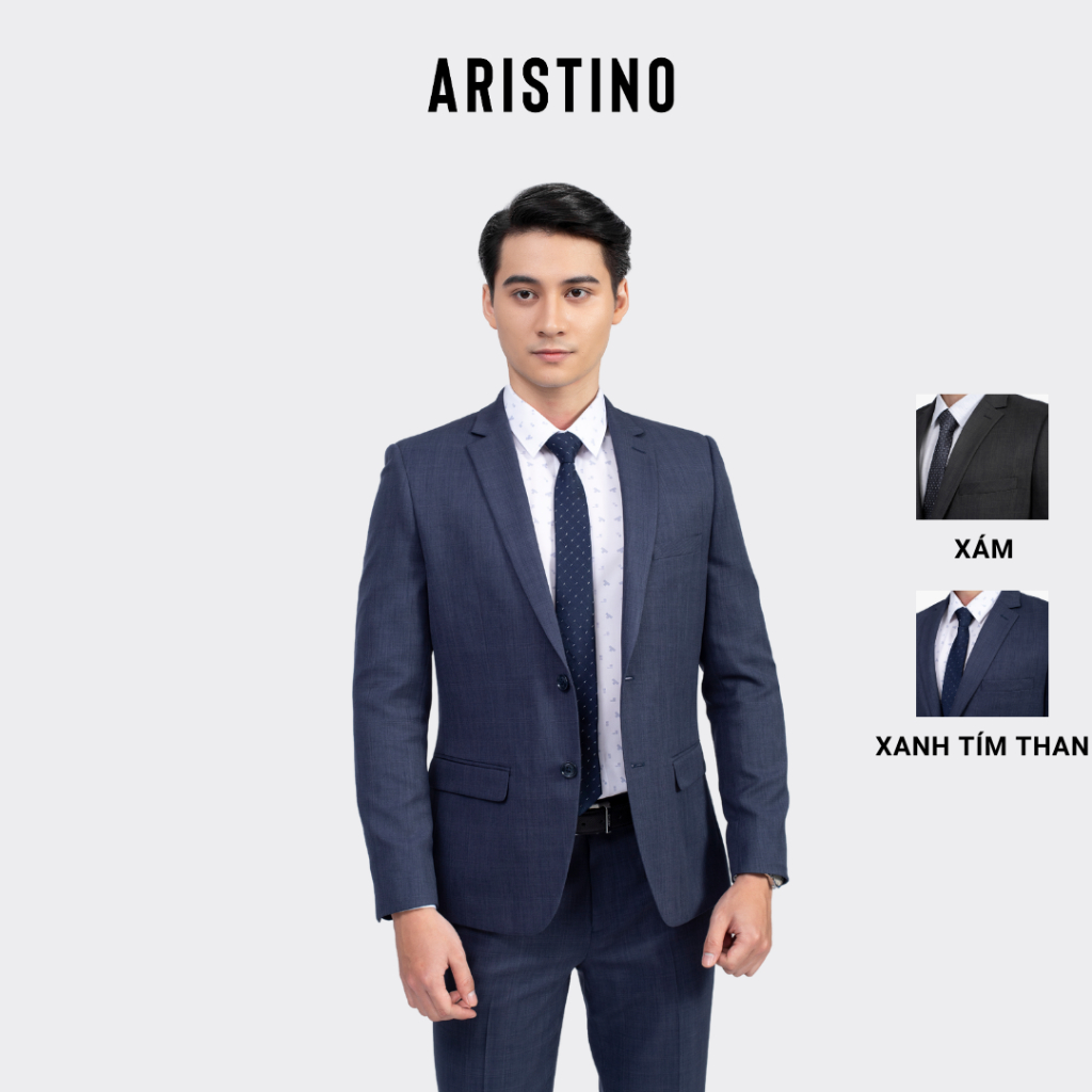 Bộ Suit ARISTINO cao cấp, form dáng Regular Fit suông vừa, thiết kế sang trọng, lịch lãm - ASU00401