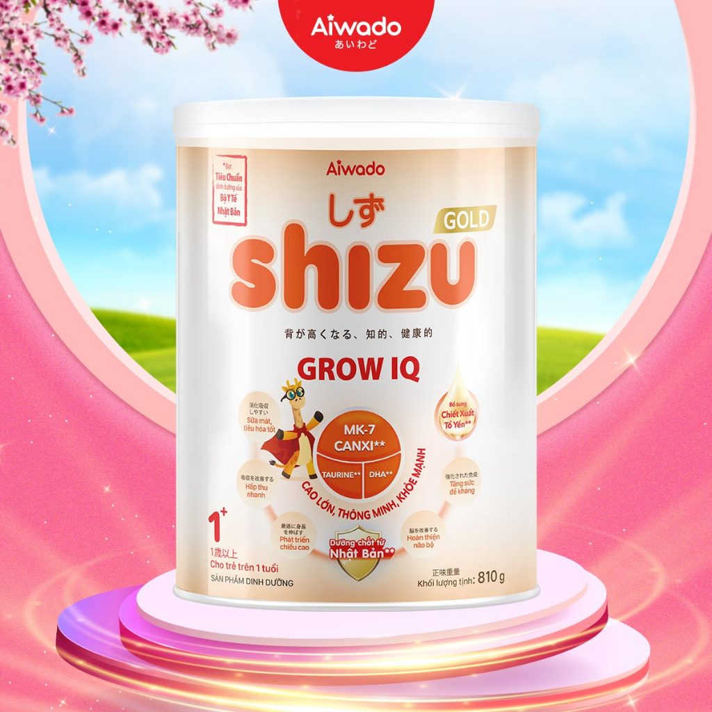 Shizu Grow IQ Gold 1+ 810G -  Sữa Mát giúp trẻ Cao Lớn, Thông Minh, Khỏe Mạnh.