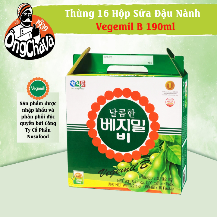 [Hạn Sử Dụng Tháng 03/2024] - Thùng 16 Hộp Sữa Đậu Nành Sweet Vegemil B 190ml