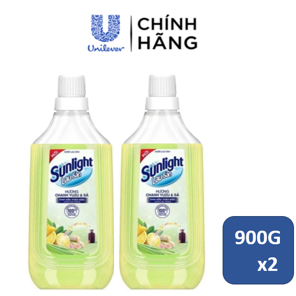 [HC GIFT] - Combo 2 Nước lau sàn Sunlight Tinh dầu thảo mộc Ngăn côn trùng 900g/chai