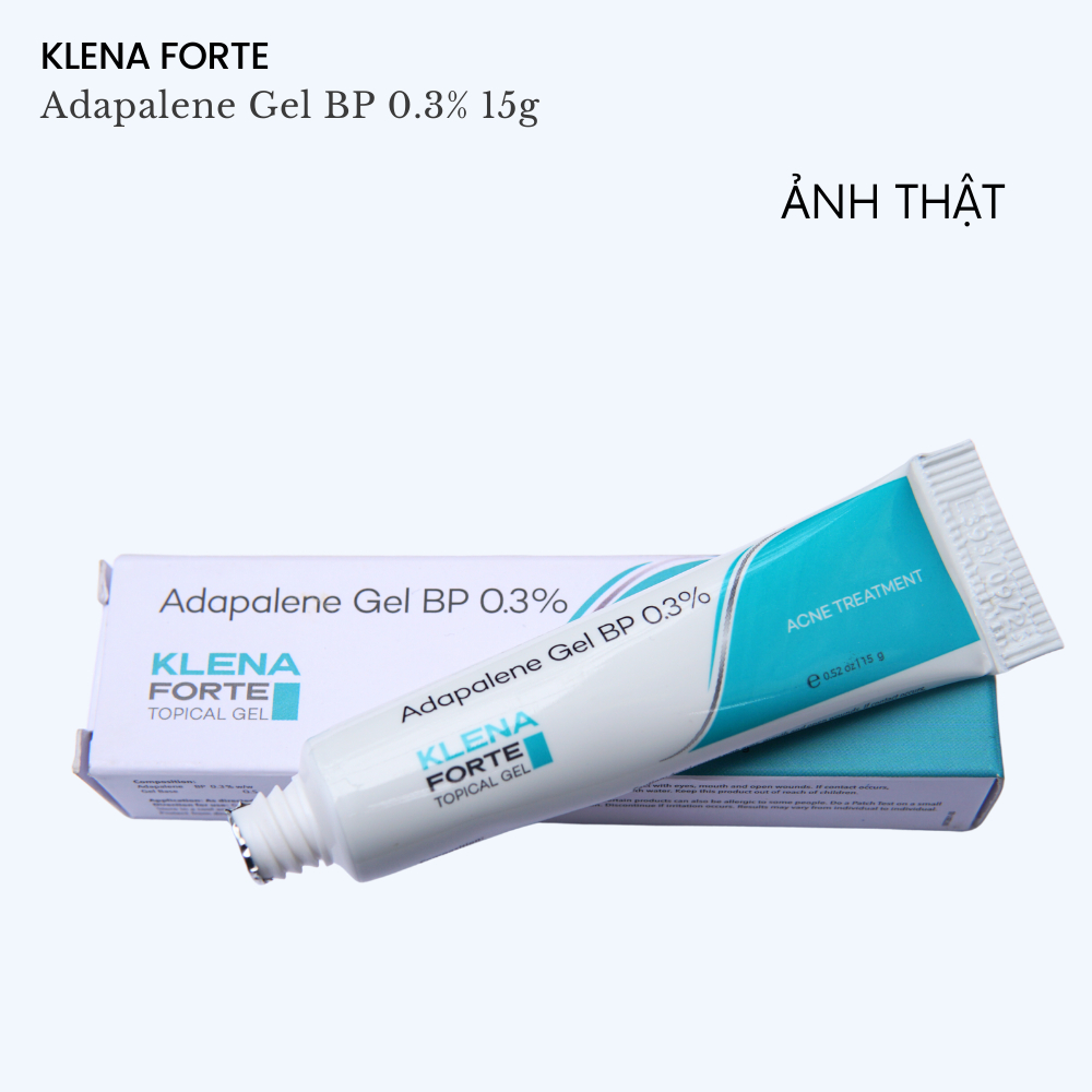 Gel Giảm Mụn Klena Forte, Adapalene gel 0,3% giúp giảm mụn, mờ thâm, dưỡng ẩm và ngăn ngừa lão hóa 15g