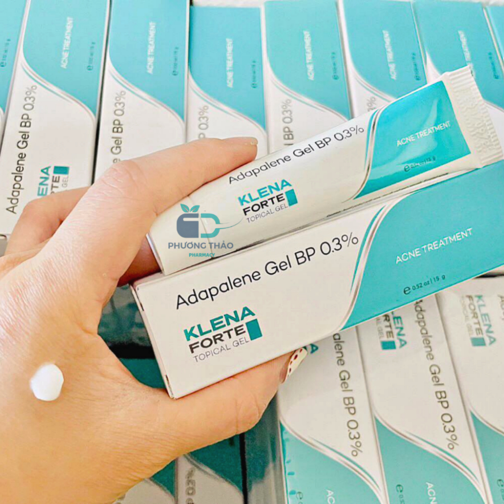 Gel Giảm Mụn Klena Forte, Adapalene gel 0,3% giúp giảm mụn, mờ thâm, dưỡng ẩm và ngăn ngừa lão hóa 15g