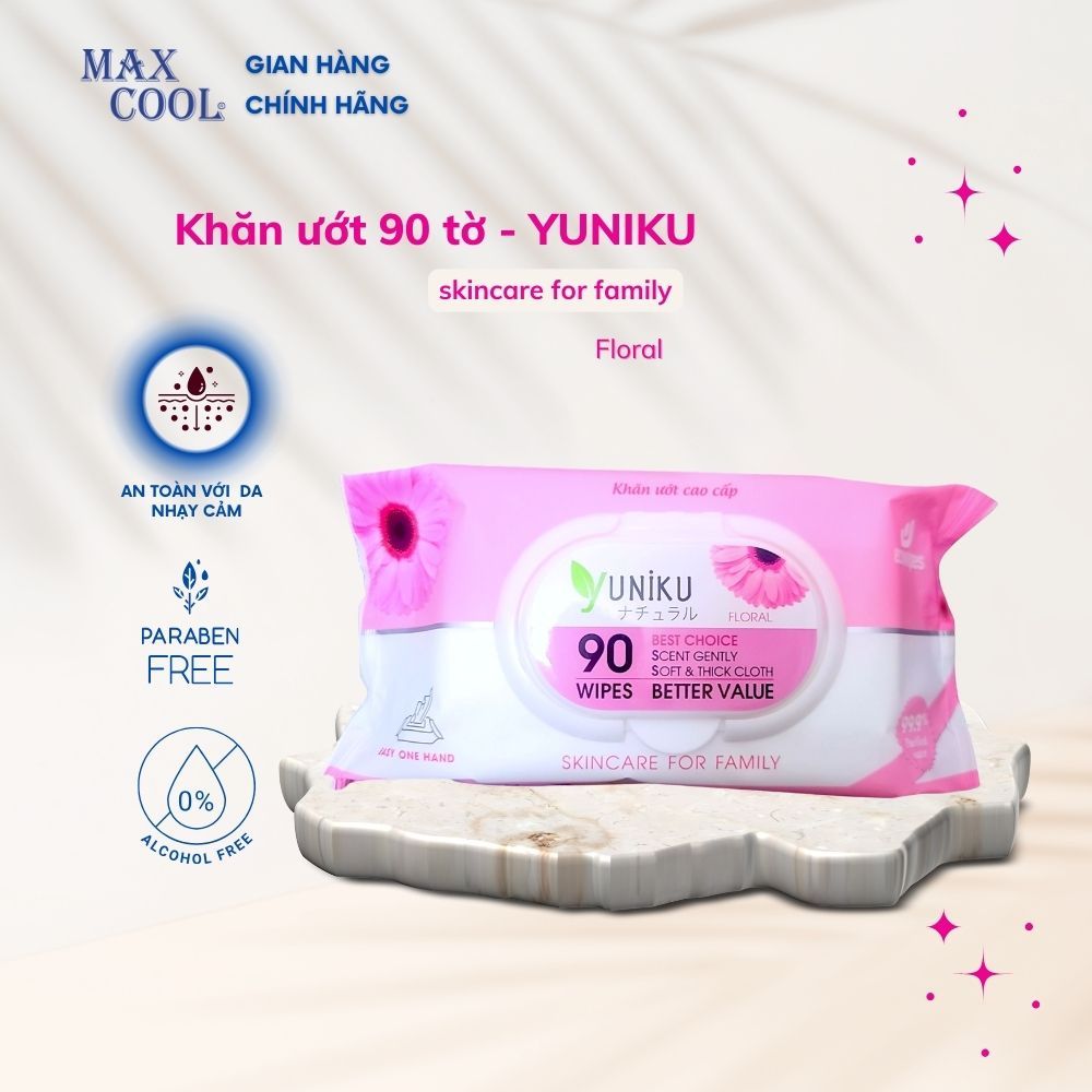 2 gói khăn ướt YUNIKU Hương phấn