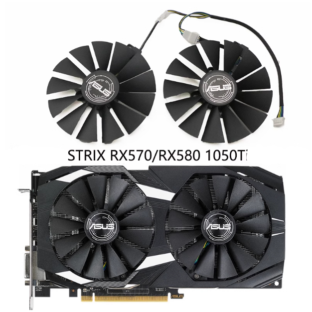 Quạt, Fan ASUS Strix 2 Fan GTX 1060, 1070, RX 470, 580 DUAL OC