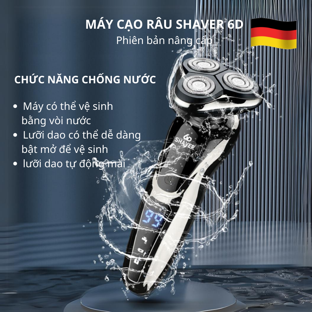 Máy cạo râu cao cấp Shaver, 3 in 1 đa năng, 3 lưỡi đàn hồi cạo sạch mọi ngóc nghách. Hàng chính hãng, cam kết chất lượng